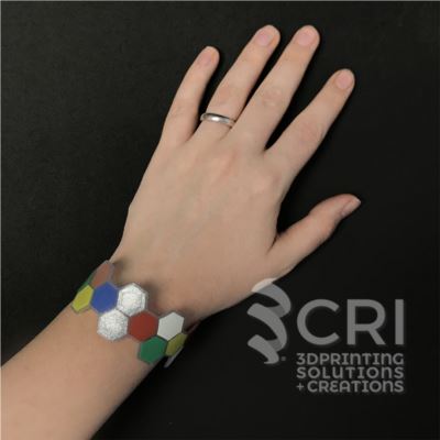 Bracciale Rainbow Hexagons in stampa 3d